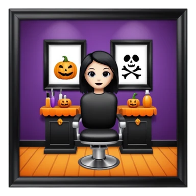 halloween hairdresser saloon sticker