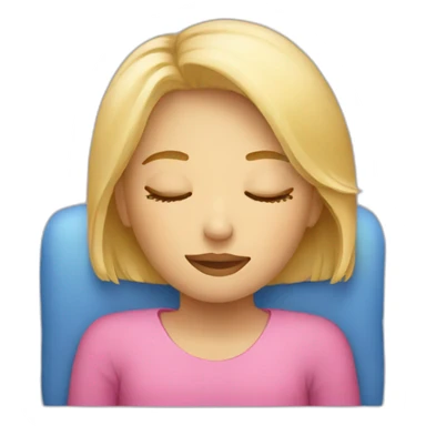 Blond girl sleep on coach sticker