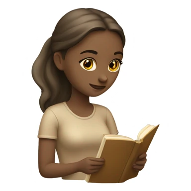 Girl reading a book. In beige tones  sticker