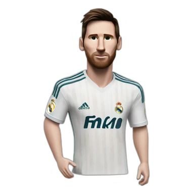 Messi wearing Real Madrid shirt sticker