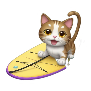 Cat on paddleboard sticker