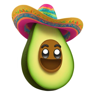 Avocado wearing a sombrero sticker