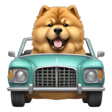 chow chow in a car sticker
