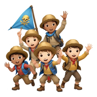 group of kids from the Goonies on adventure sticker