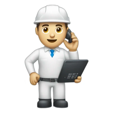 Trabajador con telefono motorola con numeros en la mano sticker