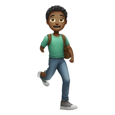 a student with white skin making a step downstairs sticker