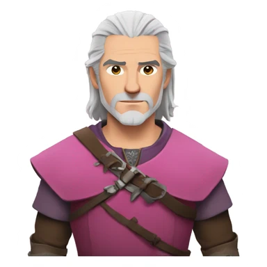 Geralt of Rivia with pink Dress sticker