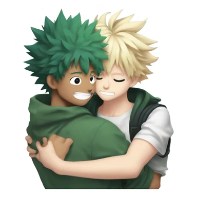 bakugo katsuki hugging izuku midoriya sticker