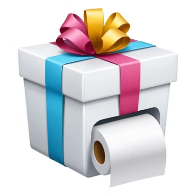 toilettes dans du papier cadeau sticker