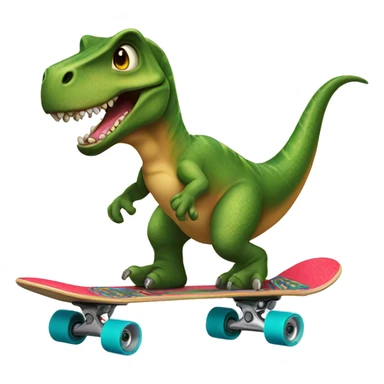 Dinosour riding skateboard sticker