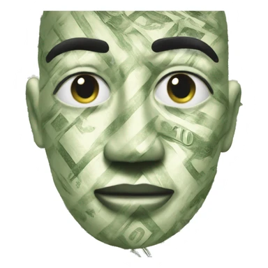 Face made out of money sticker