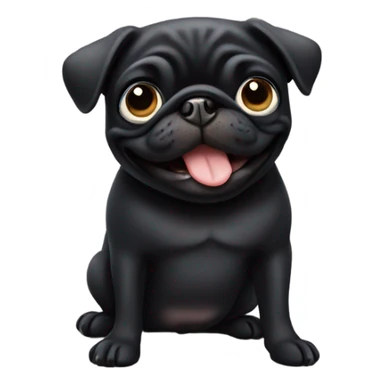 Black pug giving a thumbs up sticker