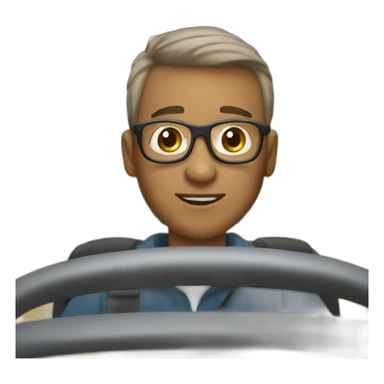 Intellectual Disability Man Driving School Bus sticker