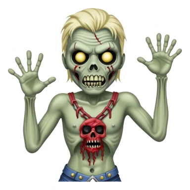 iron maiden zombie eddie glamour sparkle dance sticker