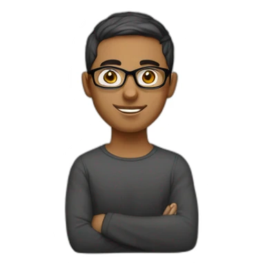 A young graphic designer with short hair and glasses, white, of Arab origin sticker