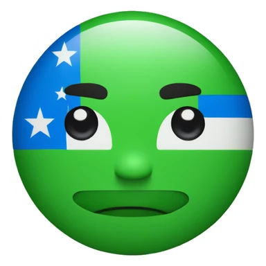 bandera como  en azul y verde con una "J" negra y sin ninguna persona  sticker