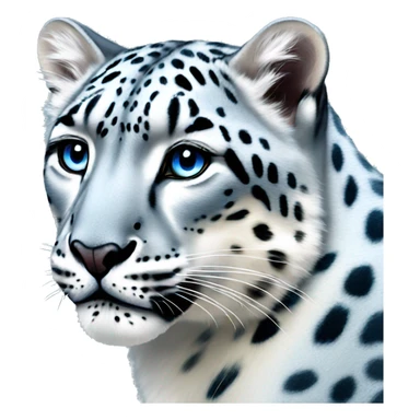 a pastel blue snow leopard sticker