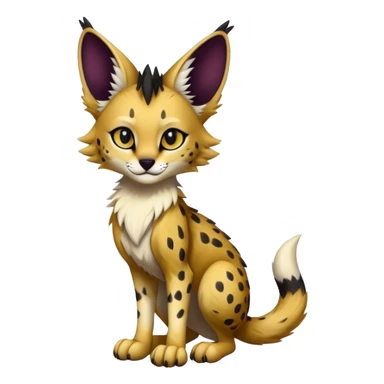 Epic Cute Dark Sergal-Serval-Vernid full body sticker