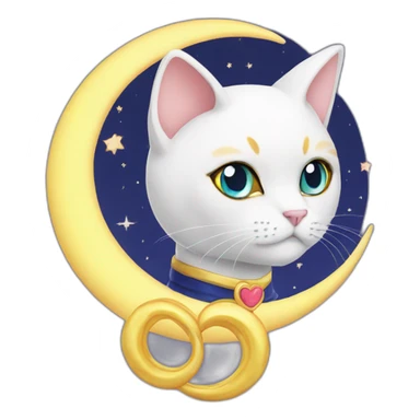 cat moon sailor moon sticker