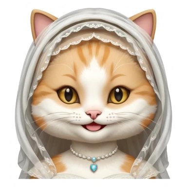 happy bride cat sticker