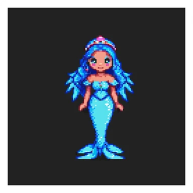 la sirenita de Disney, pixel art style sticker