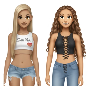 Ariana grande wearing a Shakira lace up croc top and short jeans  sticker