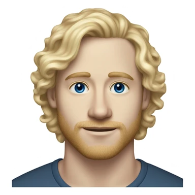 3/4 profile light curl blonde 30yo man blue eyed pale skin sticker