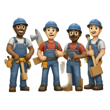 group of carpenter working sticker