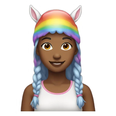 Girl-with-raibow-unicorn-hat sticker