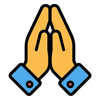 color outline icon of praying hands sticker