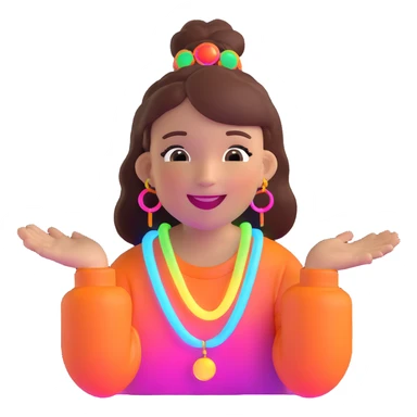 girl with glowing accessories, joyful expression, vibrant colors sticker