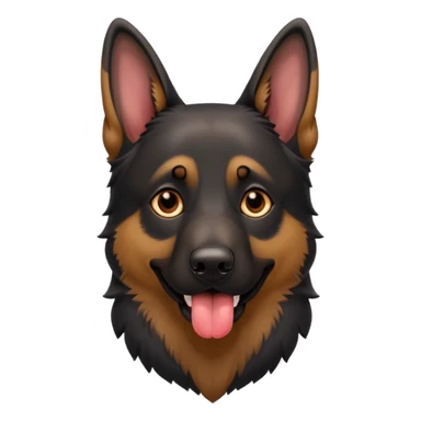 cartoon style dark German Shepherd dog with its tongue hanging out long sticker