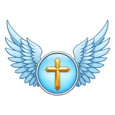 wings emblem holy saint light blue sticker