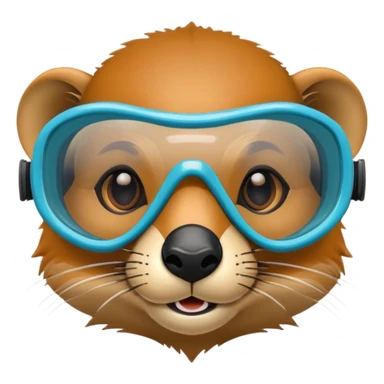 mongoose wearing snorkel goggles sticker