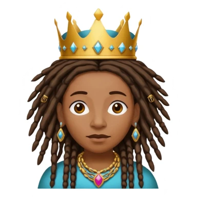 Black Nan with dreads and a crown  sticker