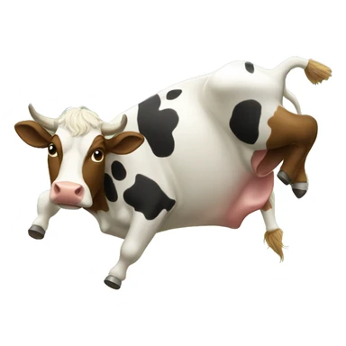 Cow doing back flip sticker