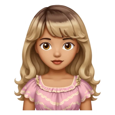 latina lady in a cute dress with bleached and brown wavy hair with bangs sticker