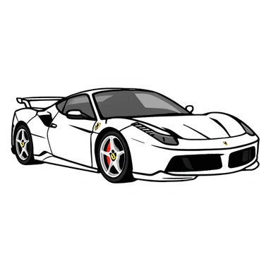cartoonish Ferrari sports car sticker