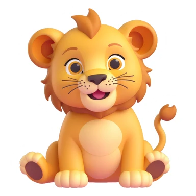 playful baby lion sticker