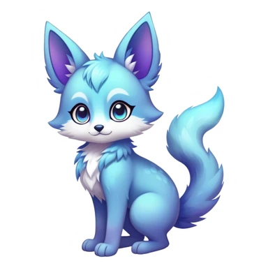 Full body Kawaii bright fantasy ethereal anthro fursona animal sticker