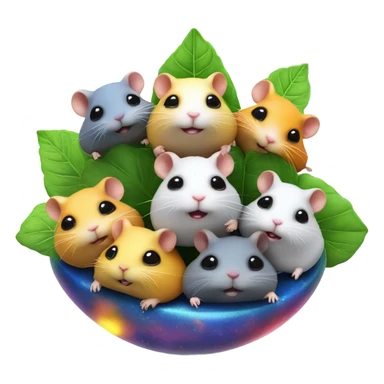 alien hamster cult with cheese and weed on ufo sticker