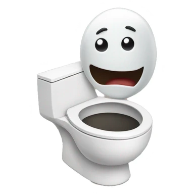 Toilet with a head coming out of it  sticker