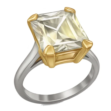 Gold radiant cut diamond ring sticker