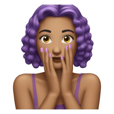 Mano con uñas de color lila sticker