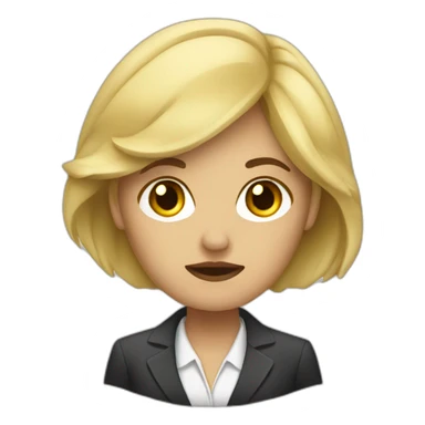 blonde woman dressed as sad businesswoman sticker
