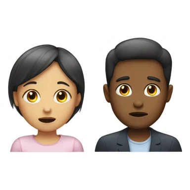 Girl and boy ate too much sticker