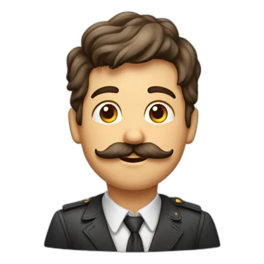 Un petit garçon avec un peu de moustache et les cheveux vers l'avant sticker