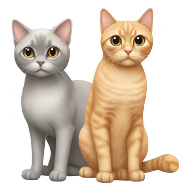 three cats: an orange shorthair, a grey persian cat and a siamese  sticker