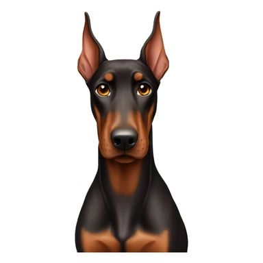 Brown Doberman with cropped ears sticker