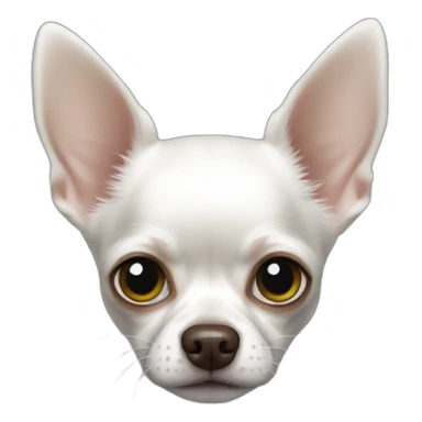 chihuahua longcoat white with dead eyes sticker
